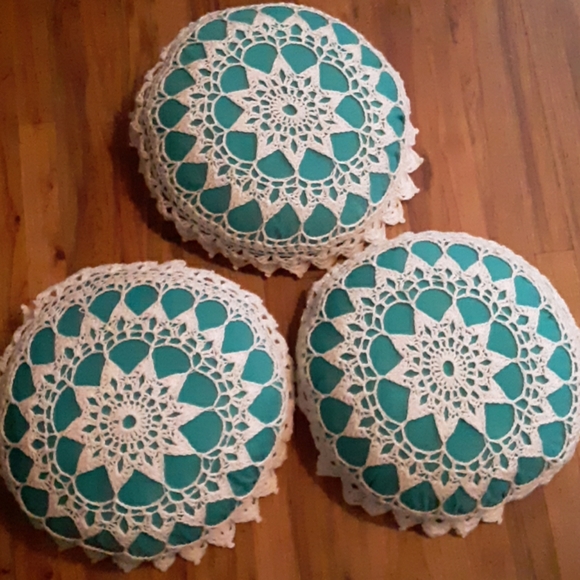 Vintage Other - Vintage Crocheted Pillows